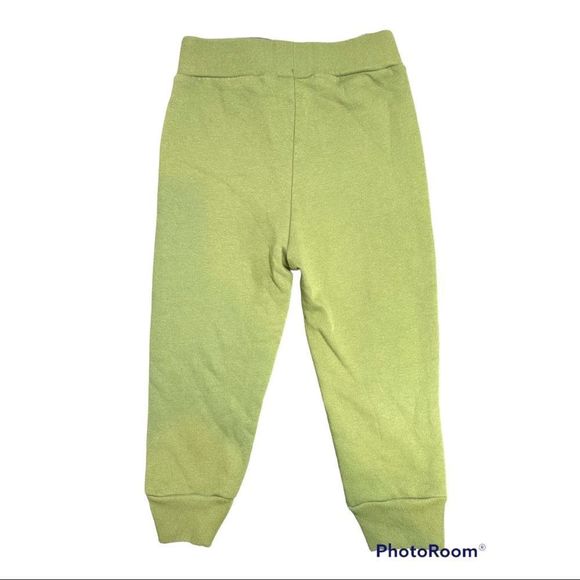 Toddler GAP Drawstring Sweatpants 2 years Olive Logo Fleece Pant - Picture 2 of 4